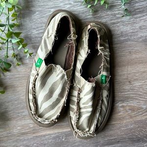 Women’s Sanuk Zebra “I’m Game Sidewalk Surfers” Slip-On Loafers